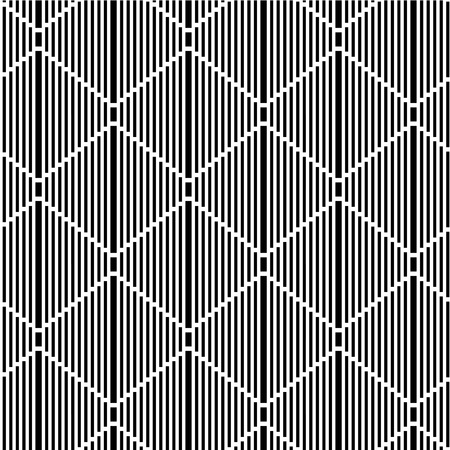 Black and white geometric seamless pattern. Geometrical striped background with the effect of visual...