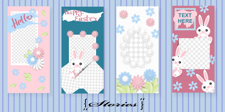 Set of trendy templates for social network stories. Vector background for social networks.のイラスト素材