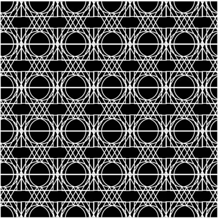 Geometric seamless pattern. Black white vector linear background. Simple thin mesh. For printing on fabric, packaging, wallpaper, covers.のイラスト素材