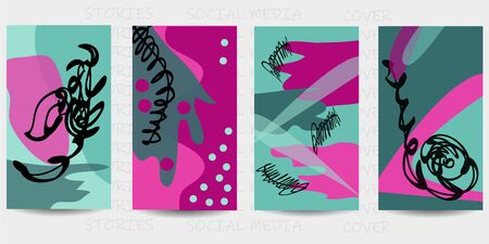 Set of trendy templates for social media design. Vector background for social networks. Abstract minimal design.のイラスト素材