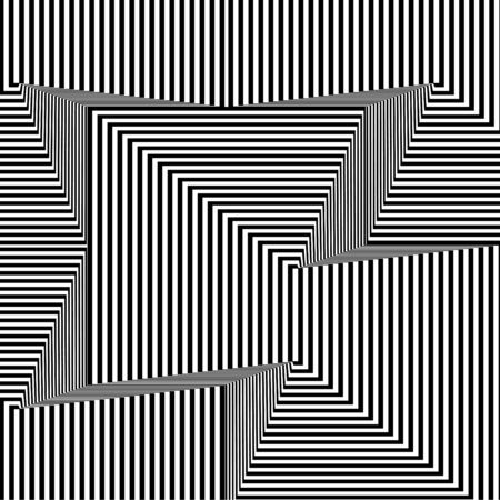 Abstract black and white striped background. Geometric pattern with visual distortion effect....