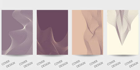 Abstract minimal geometric backgrounds set.Colorful geometric pattern with wavy texture. For...