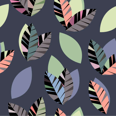 Seamless pattern with abstract autumn leaves. Minimalistic design for wallpaper, fabric, covers, paper.のイラスト素材
