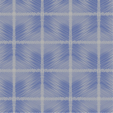 Geometric seamless pattern in gray and blue color with mesh effect of intersecting thin lines. For...