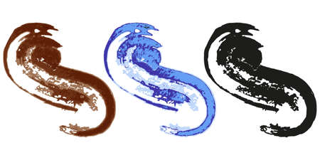 Brown, blue and black brush strokes. Grunge vector texture. Vintage element for ads, sales and other business projects.のイラスト素材