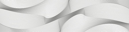 Wavy background of lines. Monochrome dynamic surface with effect of optical illusion. Vector.