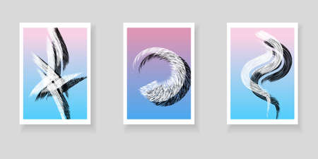 Set of hand-drawn backgrounds for wall decor, posters, book covers, social media design, postcards....