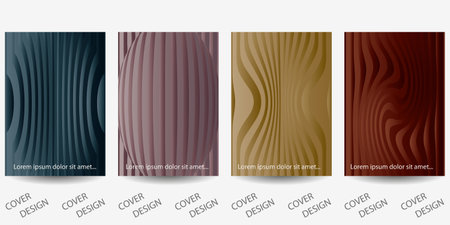 Set of minimalistic backgrounds with geometric pattern and gradient texture. visual distortion effect. For printing on covers, banners, sales, flyers. modern design. Vector.のイラスト素材