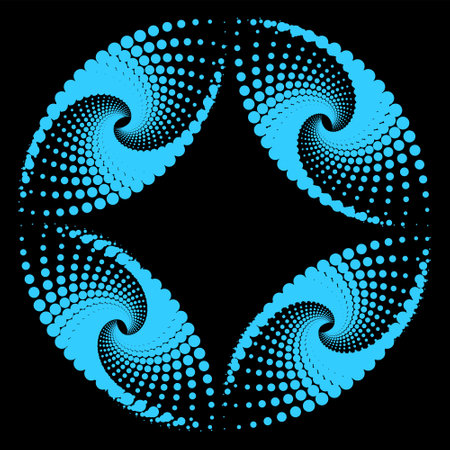 Abstract colorful spiral. Vector dots background for design banners, posters, business projects, pop art texture, covers. Geometric halftone texture.のイラスト素材