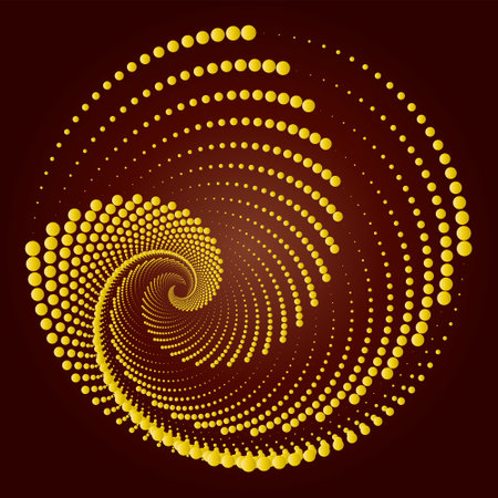Abstract colorful spiral. Vector dots background for design banners, posters, business projects, pop art texture, covers. Geometric halftone texture.のイラスト素材