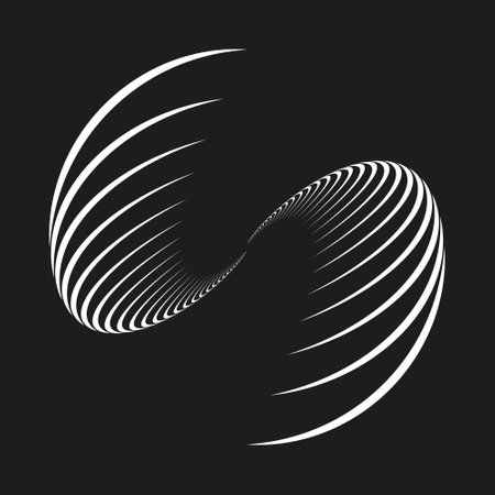 Abstract white spiral lines. Vector circular object for design banners, posters, business projects, covers, logos. geometric black and white textureのイラスト素材