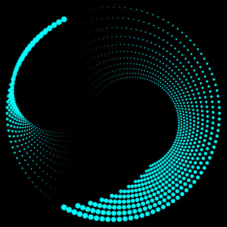Abstract colorful spiral. Vector dots background for design banners, posters, business projects, pop art texture, covers. Geometric halftone texture.のイラスト素材