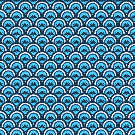 traditional Japanese pattern. Seamless geometric background in blue shades.のイラスト素材