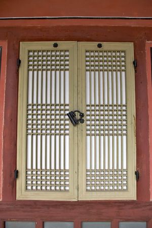 door in Changdeokgung Palaceの写真素材