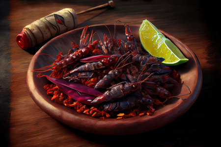 Mexican Chapulines foodの写真素材
