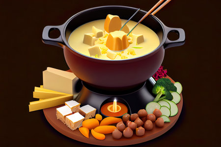 European Cuisine Cheese fondue foodの写真素材