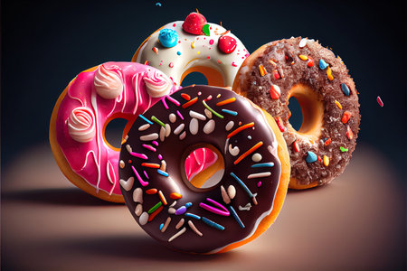 Donuts food Ai Generated Imageの写真素材