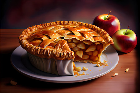 Healthy American Apple Pie food homemade Ai Generated Imageの写真素材