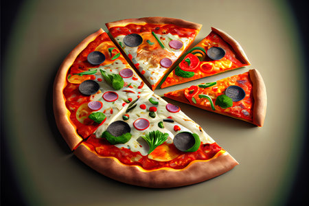 Pizza food Ai Generated Imageの写真素材