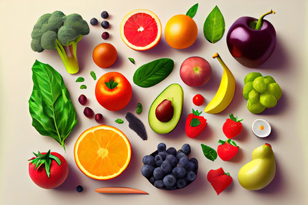 Healthy food clean eating selection Ai generated image