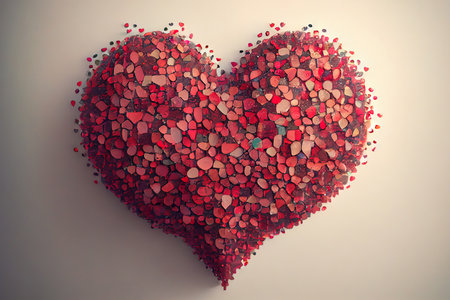 Happy valentines Large heart made from small hearts Ai generated image