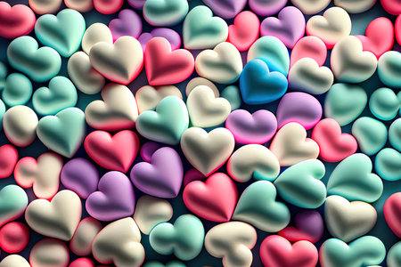 heart shape Candy background Ai generated image