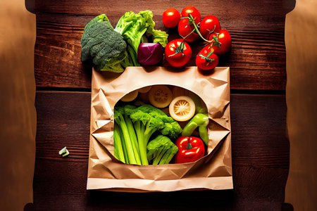 Healthy food vegetables Eco for streangth Ai generated image