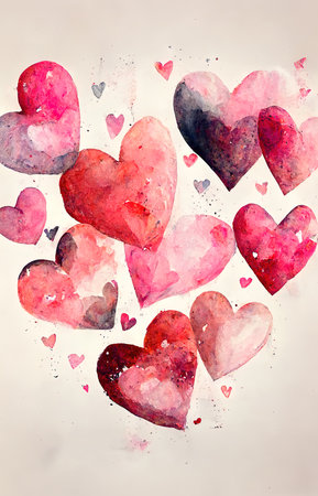 Wonderful Valentines day red pink Ai generativeの写真素材