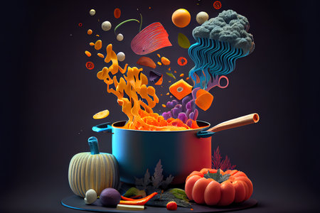 Awesome Cooking food concept Ai generativeの写真素材