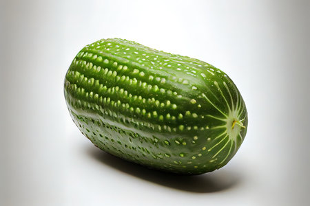 Vegetarian One natural Cucumbers with white background Ai generativeの写真素材