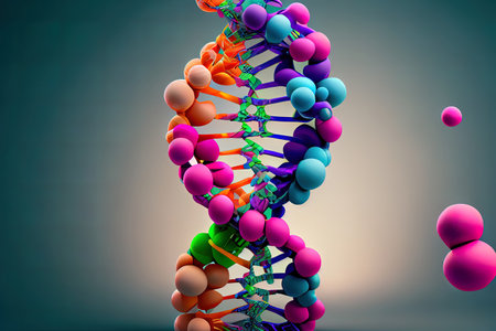 3d render of a medical background with dna strands Ai generativeの素材
