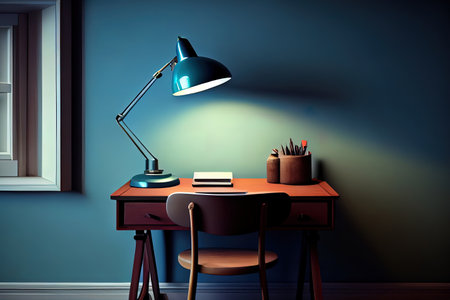 Graphic design workspace background with desk and tools. Generative Aiの素材