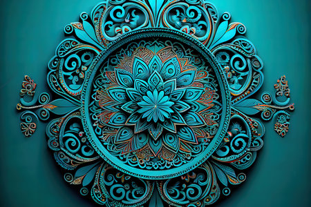 Mandala artwork colorful pattern background 3d. Generative Aiの素材