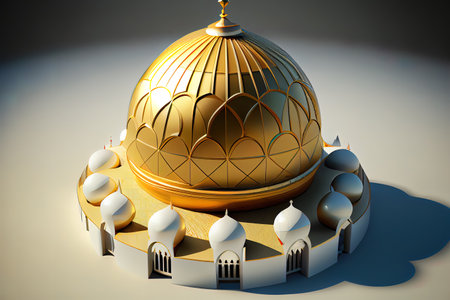 3d illustration. islamic new year design with space for text. Generative Aiの素材