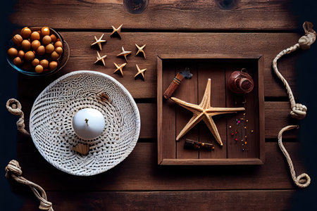 Coffee cup with dates fruit and beads. Generative Aiの素材