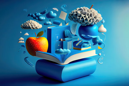 World book day with greeting. Generative Aiの素材