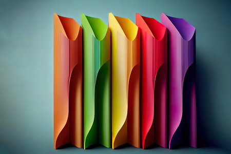 A stack of beautiful leather bound books with golden decoration against a black background. Generative Aiの素材