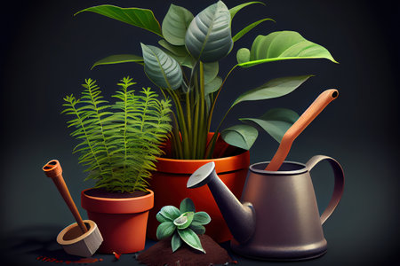 Gardening tools and plants. Generative Aiの素材