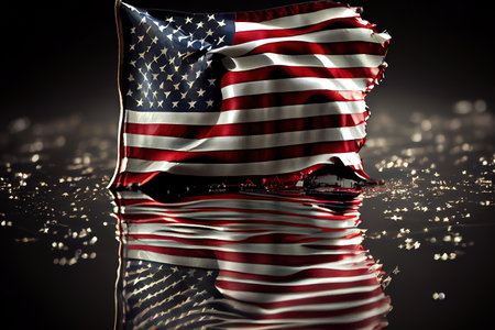 united states of america Flag, usa flag, bokeh background. Generative Aiの素材