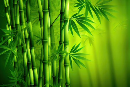 green bamboo grass close up. Generative Aiの素材