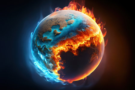 Exceptional Climate change and global warming effect this element finished by nasa 3d illustration rendering. Generative Aiの素材