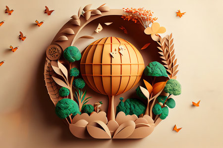 world environment day concept green eco earth Planet Earth spinning. Generative Aiの素材