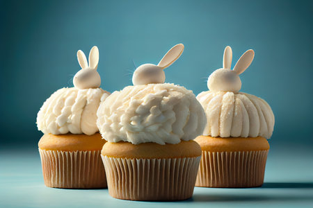 Easter composition with beautifully decorated easter cake. Generative Aiの素材