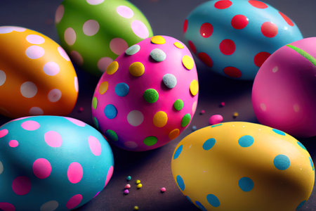 Brown easter egg among colorful ones. Generative Aiの素材