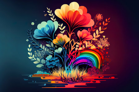 Decorative background with an abstract floral design. Generative Aiの素材