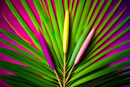 Traditional regional colorful palm. Generative Aiの素材