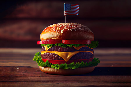 Double Cheese Burger. Generative Aiの素材