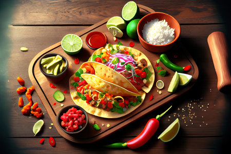 Toco Salad in a Tortilla Shell. Generative Aiの素材