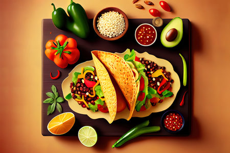 Set of mexican ingredients. Generative Aiの素材