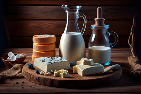 A glass of homemade village milk. Generative Aiの素材